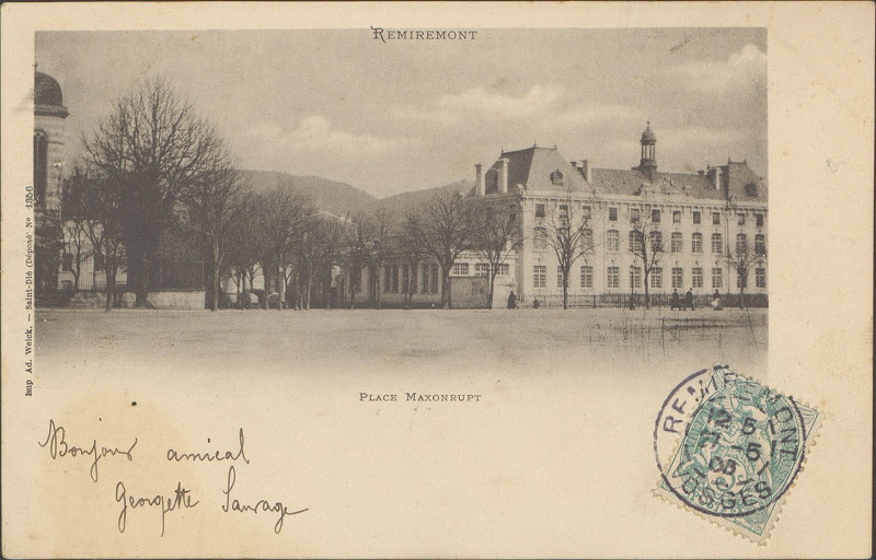 Carte postale ancienne Carte postale, Remiremont, Place Maxonrupt