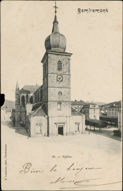 Carte postale ancienne Carte postale, Remiremont, Eglise 2