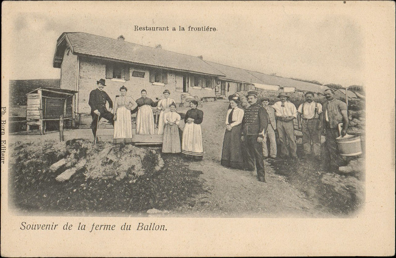 Carte postale ancienne Carte postale, Restaurant à la frontière, Souvenir de la ferme du Ballon