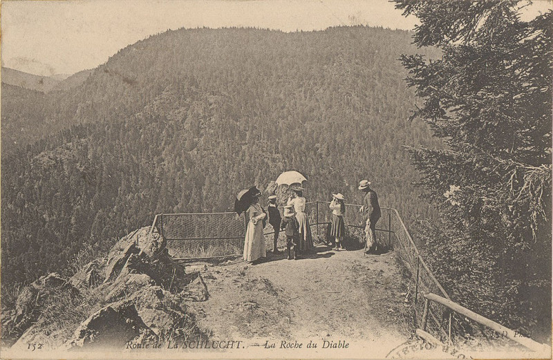 Carte postale ancienne Carte postale, Route de la Schlucht, La Roche du Diable