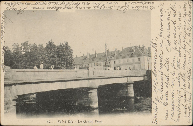 Carte postale ancienne Carte postale, Saint-Dié, Le Grand Pont