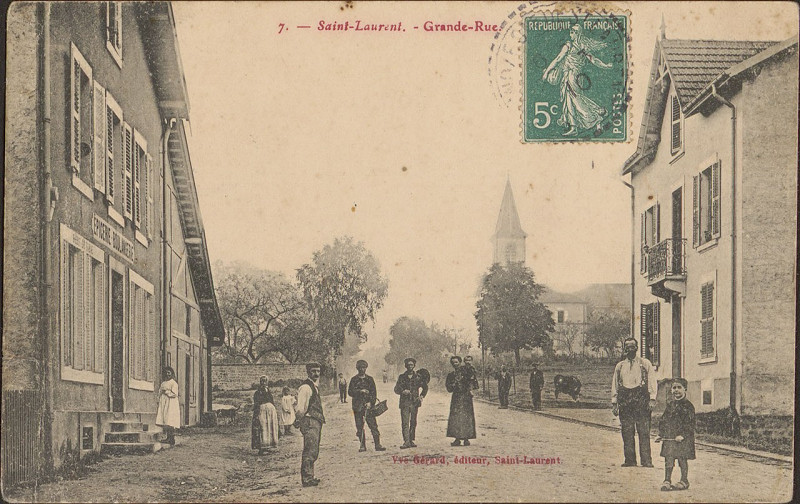 Carte postale ancienne Carte postale, Saint-Laurent, Grande-Rue