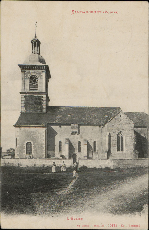 Carte postale ancienne Carte postale, Sandaucourt (Vosges), L'Eglise