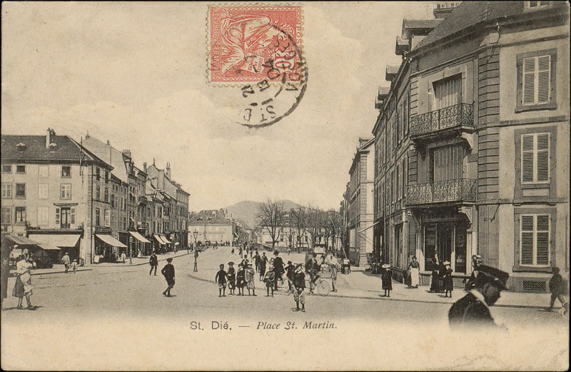 Carte postale ancienne Carte postale, St. Dié., Place St. Martin