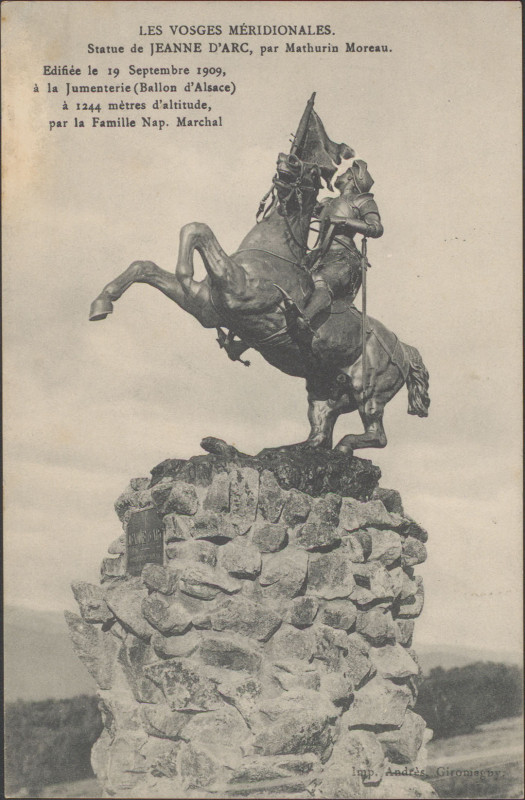 Carte postale ancienne Carte postale, Statue de Jeanne d'Arc par Mathurin Moreau 2