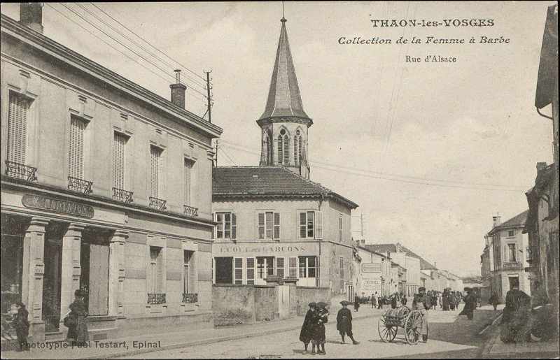 Carte postale ancienne Carte postale, Thaon-les-Vosges, Rue d'Alsace