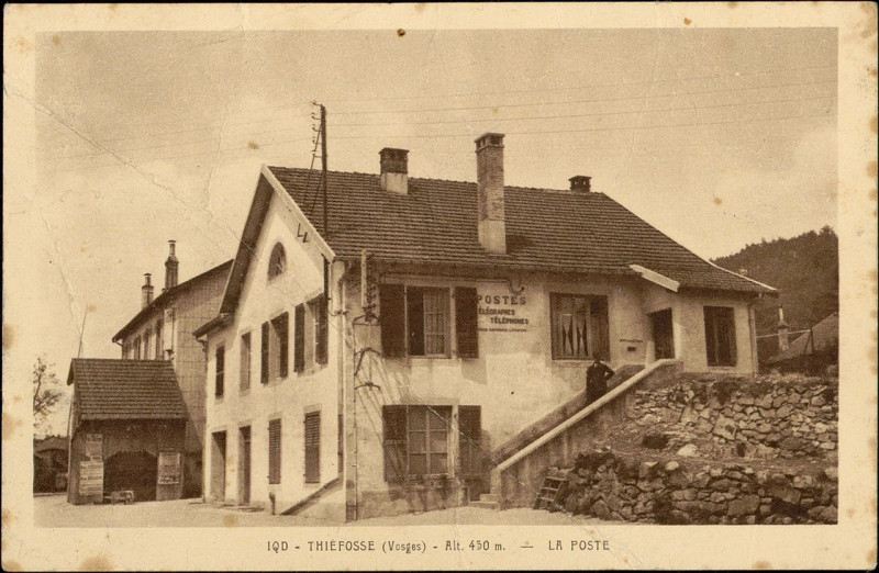 Carte postale ancienne Carte postale, Thiéfosse (Vosges), Alt. 450 m., La Poste