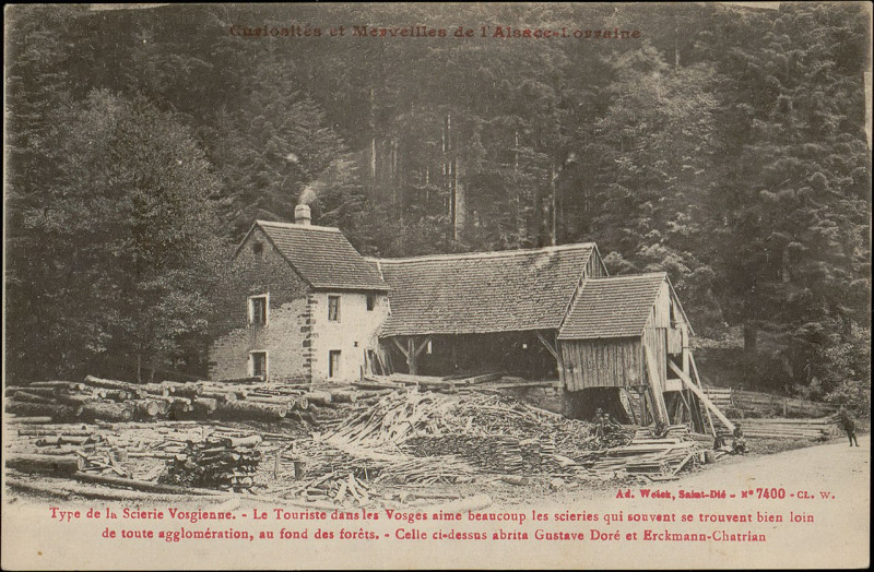Carte postale ancienne Carte postale, Type de la Scierie Vosgiennes