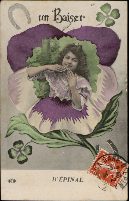 Carte postale ancienne Carte postale, Un Baiser d'Epinal