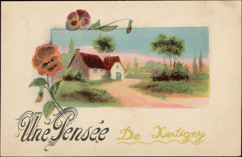 Carte postale ancienne Carte postale, Une Pensée de Xertigny
