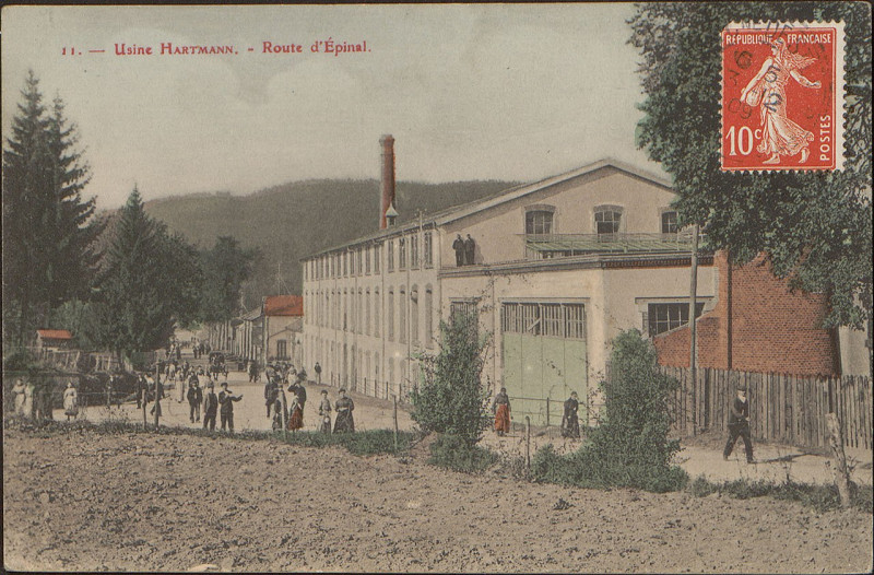 Carte postale ancienne Carte postale, Usine Hartmann, Route d'Epinal