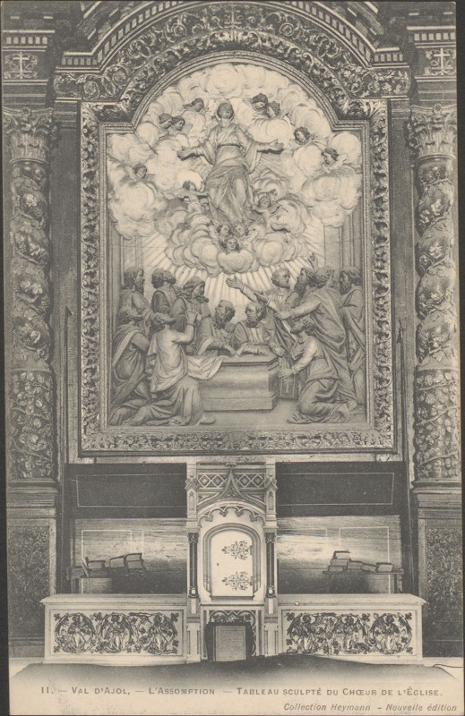 Carte postale ancienne Carte postale, Val d'ajol, L'Assomption, Tableau sculpté du choeur de l'Eglise