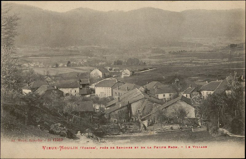 Carte postale ancienne Carte postale, Vieux-Moulin (Vosges), près de Senones et de la Petite Raon, Le Village