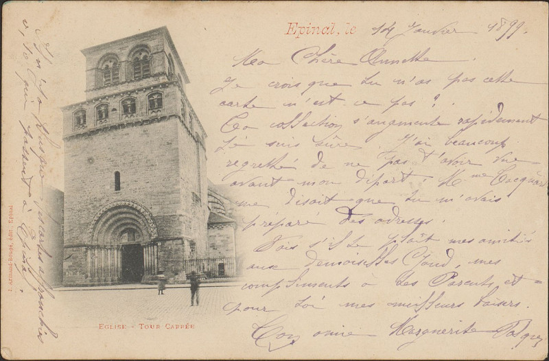 Carte postale ancienne Carte postale, Eglise, Tour carrée