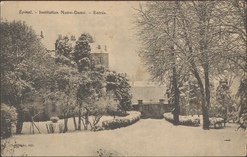 Carte postale ancienne Carte postale, Epinal, Institution Notre-Dame, Entrée