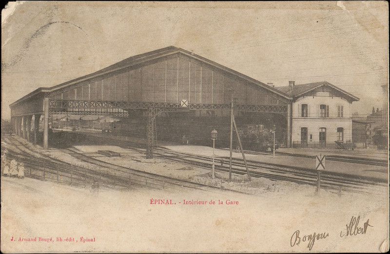 Carte postale ancienne Carte postale, Epinal, Intérieur de la Gare 4