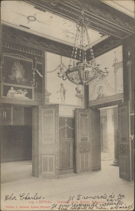 Carte postale ancienne Carte postale, Epinal, Intérieur de la maison romaine