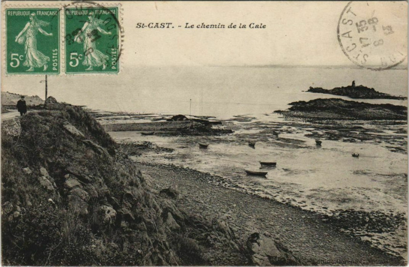 Carte postale ancienne Saint-Cast Le Chemin de la Cale