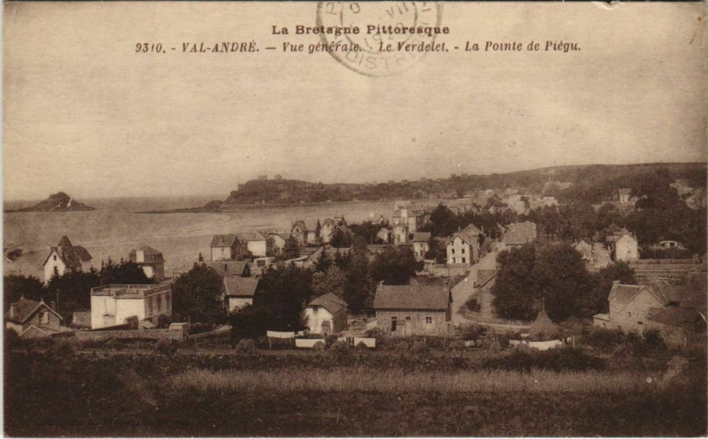 Carte postale ancienne Le Val-Andre Vue Generale - Le Verdelet - La Pointe de Piegu