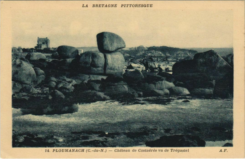 Carte postale ancienne Ploumanach Perros-Guirec - Chateau de Costaeres à Perros-Guirec