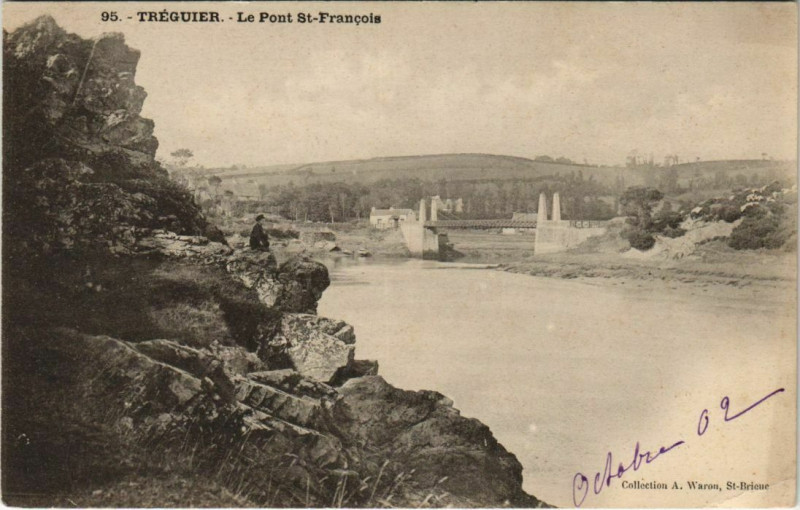 Carte postale ancienne Treguier Le Pont Saint-Fracois