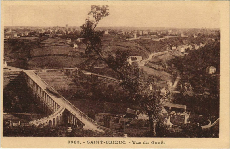 Carte postale ancienne Saint-Brieuc Vue du Gouet à Saint-Brieuc