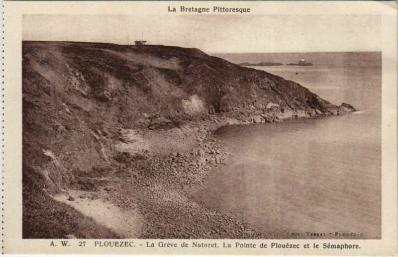 Carte postale ancienne Plouezec La Greve de Notoret - Pointe de Plouezec - Semaphore