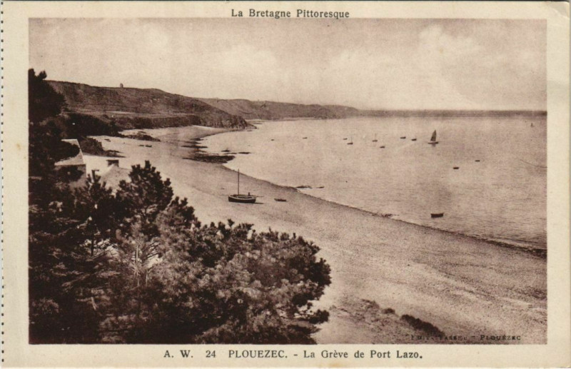 Carte postale ancienne Plouezec La Greve de Port Lazo