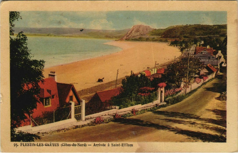 Carte postale ancienne Plestin-les-Greves Arrivee a Saint-Efflam