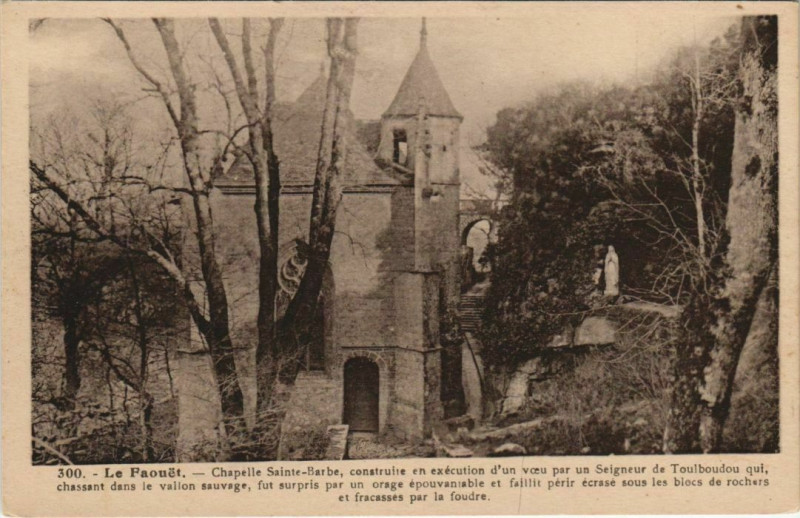Carte postale ancienne Le Faouet Chapelle Sainte-Barbe