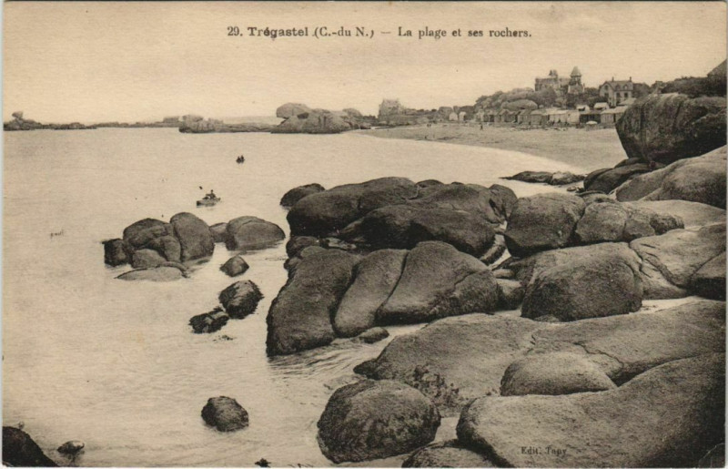 Carte postale ancienne Tregastel La Plage et ses Rochers