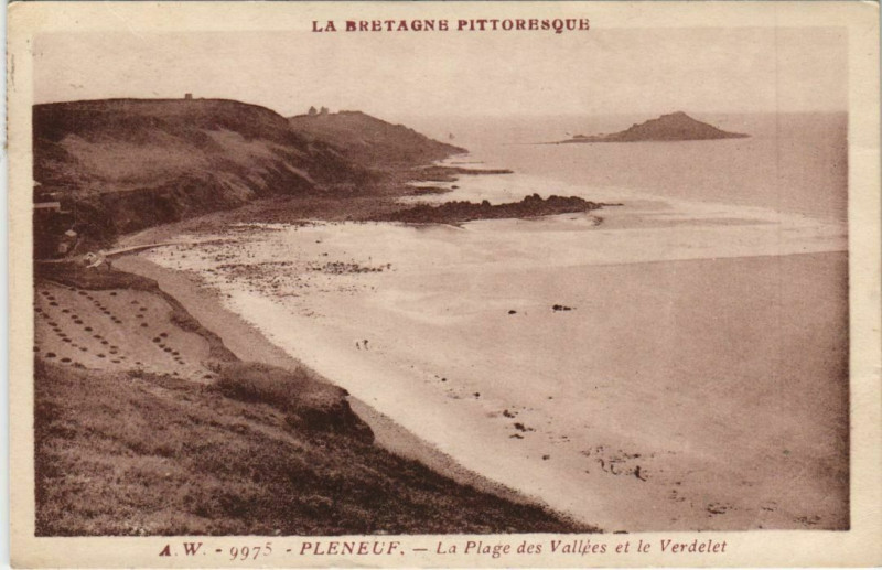 Carte postale ancienne Pleneuf La Plage des Vallees et le Verdelet