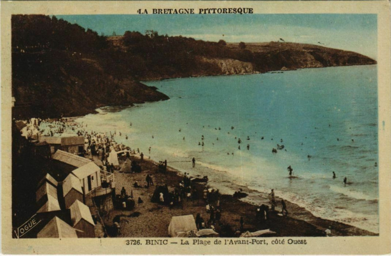 Carte postale ancienne Binic La Plage de l'Avant-Port - Cote Ouest