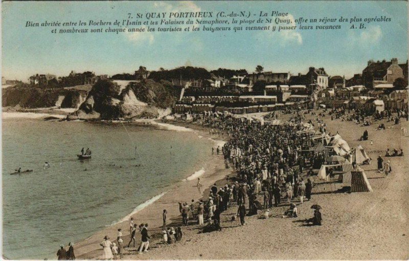 Carte postale ancienne Saint-Quay Portrieux La Plage France à Saint-Quay-Portrieux