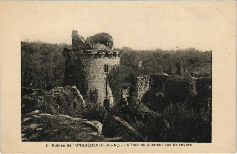Carte postale ancienne Ruines de Tonquedec France