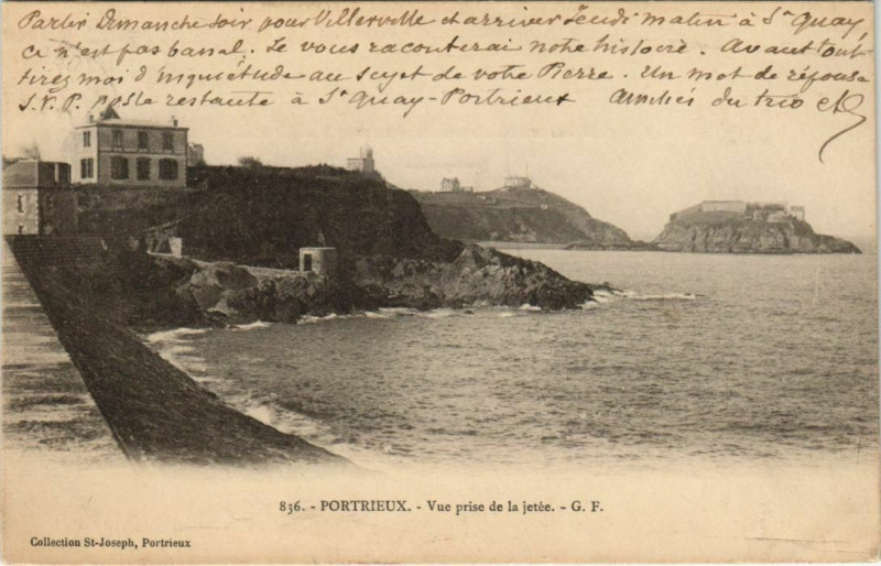 Carte postale ancienne Portrieux Vue prise de la jetee France