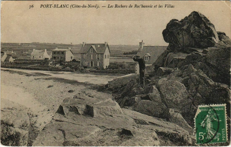 Carte postale ancienne Port Blanc Les Rochers de Roc'hannie France