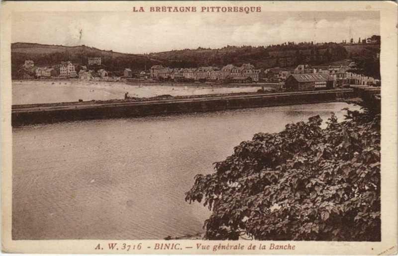 Carte postale ancienne Binic Vue Generale de la Banche France