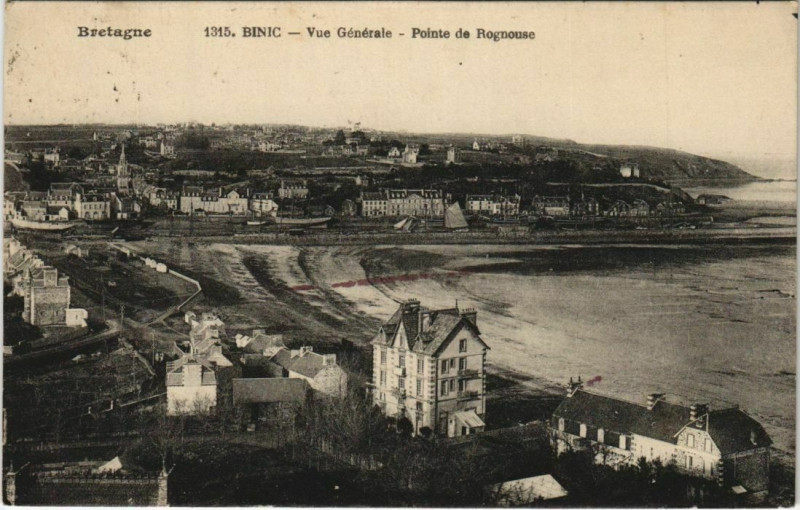 Carte postale ancienne Binic-Fr-22-vers 1930-vue générale-pointe de Rognouse à Binic-Étables-sur-Mer