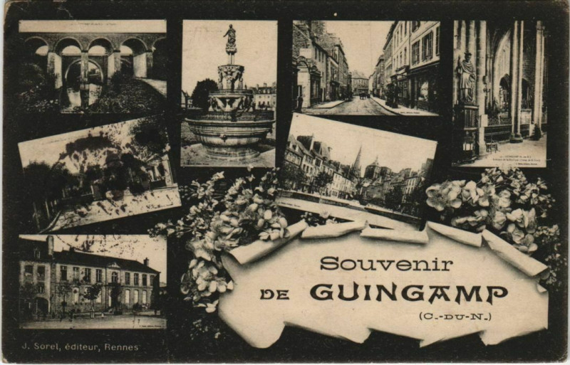 Carte postale ancienne Guingamp Souvenir France à Guingamp