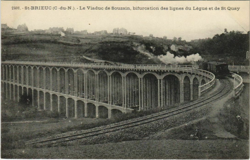 Carte postale ancienne Saint Brieuc Le Viaduc de Souzain France à Saint-Brieuc