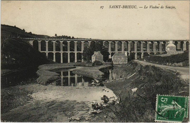 Carte postale ancienne Saint Brieuc Le Viaduc de Souzin France à Saint-Brieuc