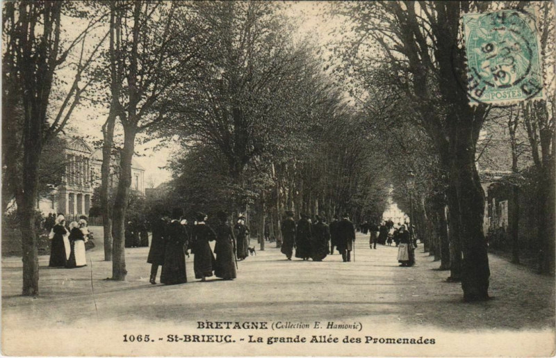 Carte postale ancienne Saint Brieuc La grande Allee des Promenades France à Saint-Brieuc