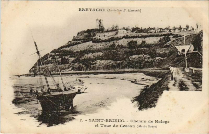 Carte postale ancienne Saint Brieuc Chemin de Halage France à Saint-Brieuc