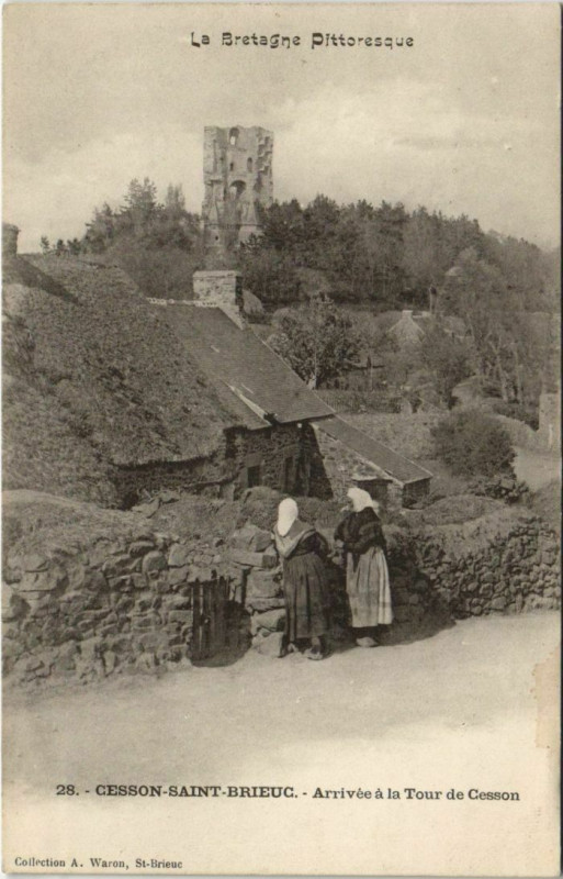 Carte postale ancienne Saint Brieuc Arrivee a la Tour de Cesson France à Saint-Brieuc