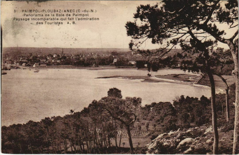 Carte postale ancienne Paimpol Panorama de la Baie France à Paimpol