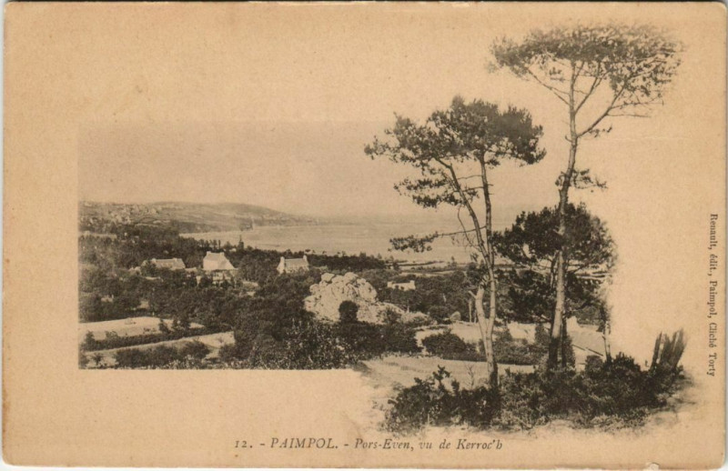 Carte postale ancienne Paimpol Pors Even, vu de Kerroc'h France à Paimpol