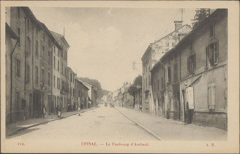 Carte postale ancienne Carte postale, Epinal, Le Faubourg d'Ambrail 2