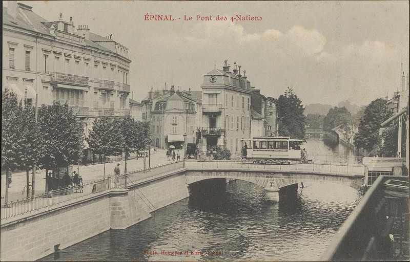 Carte postale ancienne Carte Postale, Epinal, Le Pont des 4-Nations