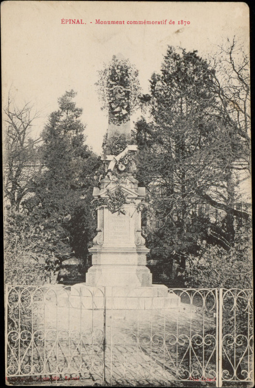 Carte postale ancienne Carte postale, Epinal, Monument commémoratif de 1870 2